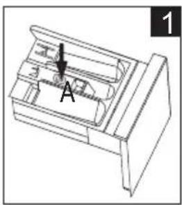 Technical line drawing of a mechanical component with labeled section A.