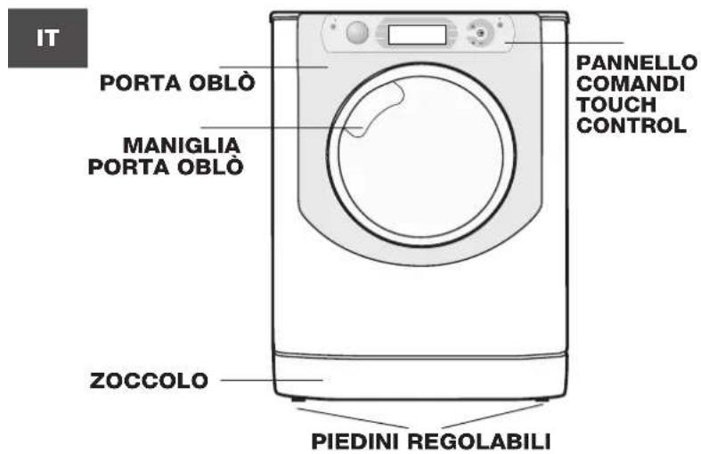 IT PORTA OBLÒ MANIGLIA PORTA OBLÒ PANNELLO COMANDI TOUCH CONTROL ZOCOLO PIEDINI REGOLABILI