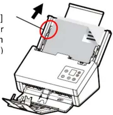 Diagram of a printer with a paperclip inserted, showing paper movement and paper feed (no text or symbols)