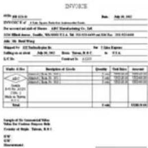 INVOICE Date: 08/12/09 Date: July 26, 2007 INVOICE OF: 31st Party State Administration The recorded and sold of Steam - A&T Manufacturing Co., Ltd. S/O: Black Boxer, SBC, WA/000 01.1.4, No. 351-010-6499 and S/O No: 351-010-6499 A/B: Busd Way Signed by: 022 Subscribers Co. for 1 Series Express Listin…