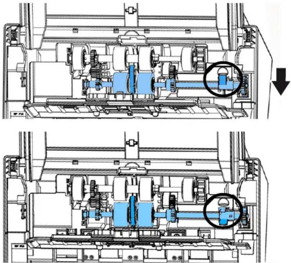 Technical diagram of a mechanical assembly showing internal gears and shafts, with no visible text or symbols.