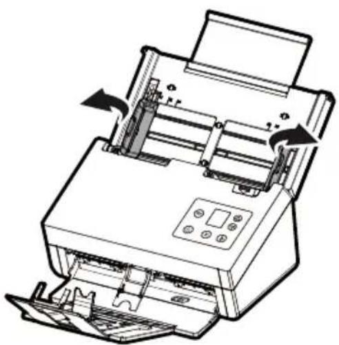 Line drawing of a printer with internal components and directional arrows indicating process flow (no text or symbols)