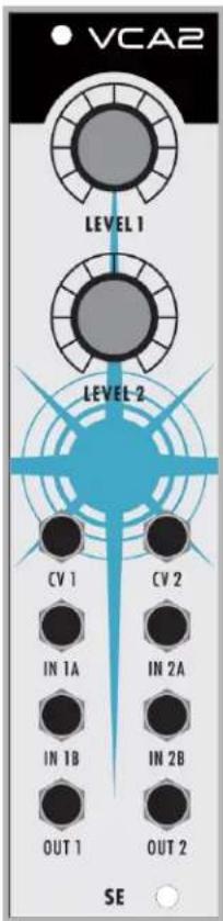 VCA2 LEVEL 1 LEVEL 2 CV 1 CV 2 IN 1A IN 2A IN 1B IN 2B OUT 1 OUT 2 SE