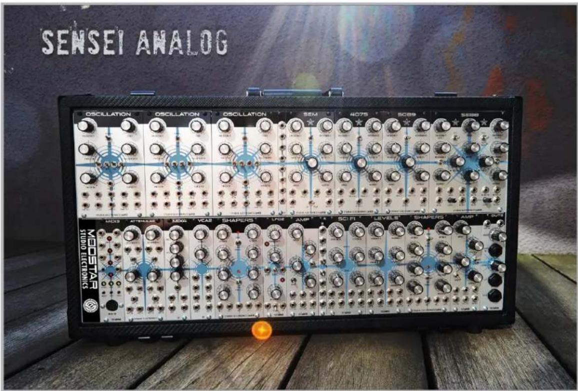 SENSEI ANALOG OSCILLATION OSCILLATION OSCILLATION SEM 4C75 5C89 5E88 MOSTAR STUDIO ELECTRONICS MOO ATTENUO MX4 VCA2 SHAPERS LPB AMP SCI FI LEVELS SHAPERS AMP OUT