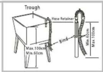 Trough Hose Retainer Max 100cm Min 60cm Bind Min 60cm Max 100cm