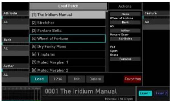 Load Patch Actions Name Wheel of Fortune Bank NS Author Howard Scarr Attributes Pad Synth Brass Features All Attribute [1] The Iridium Manual [2] Stretcher [3] Fanfare Bells [4] Wheel of Fortune [5] Dry Funky Mono [6] Timptams [7] Muted Morpher 1 [8] Muted Morpher 2 All Load 1234 Init Delete Favorites 0001 The Iridium Manual Layer 1 Layer 2 Internal 120.0 bpm