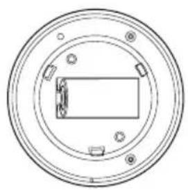 Circular diagram with concentric rings and a central rectangular component, no text or symbols present