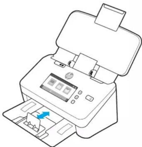 Line drawing of a printer with an open lid and digital display, showing paper feed and paper transfer (no text or symbols)