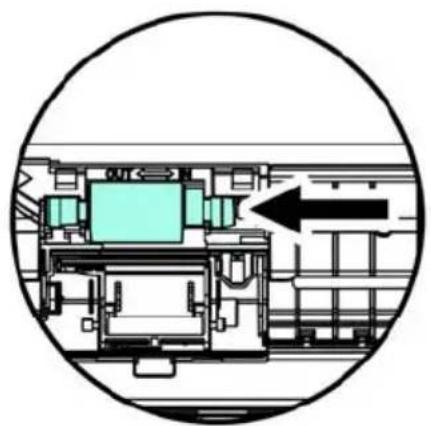 Cross-sectional diagram of an industrial or laboratory facility with internal components and a black arrow indicating direction (no text or symbols)