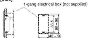 1-gang electrical box (not supplied)