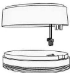 Simple line drawing of a lamp and its base (no text or symbols)