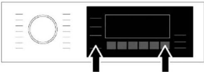Diagram showing a circular component and a black control panel with arrows pointing to the bottom panel (no text or symbols present)