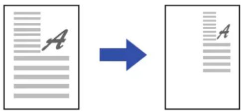 Diagram showing a document labeled 'A' transforming into a blank document, with a blue arrow indicating the process.