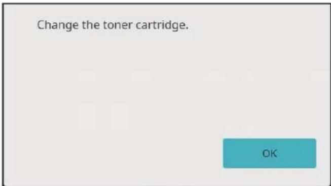 Change the toner cartridge. OK