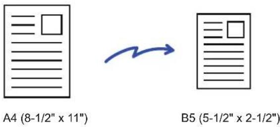 A4 (8-1/2" x 11") B5 (5-1/2" x 2-1/2")