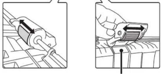 Two technical diagrams showing a mechanical component being inserted into a cable, with no visible text or symbols.