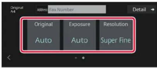 Original A4 Address Fax Number Detail → Original Auto Exposure Auto Resolution Super Fine