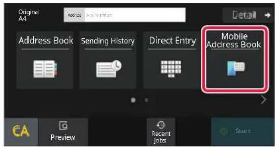 Original A4 Add to Next Numbers Address Book Sending History Direct Entry Mobile Address Book CA Preview Recent Jobs Start