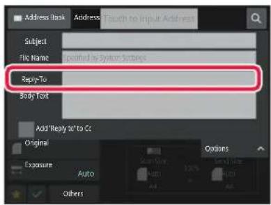 Address Book Address Book to Input Address Subject File Name Compiled by System Scriptes Reply-To Body Text Add 'Reply To' to C: Original Exposure Auto Others Options
