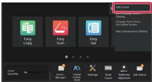 Edit Name Easy Copy Easy Scan Easy Fax Power Quantity OK Linear Man mail Adder Display Music Settings Total Court Brightness Adjustment Job Status