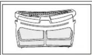 Line drawing of a rectangular appliance with two internal compartments and a top lid (no text or symbols)