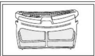 Line drawing of a container with two compartments and a top lid, no text or symbols.