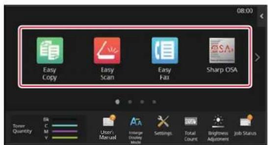 Easy Copy Easy Scan Easy Fax Sharp OSA Tower Quantity Elk C M V Users Manual Image Display Mode Settings Total Count Brightness Adjustment Job Status