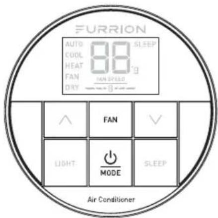 FURRION AUTO 88 SLEEP COOL HEAT FAN DRY FAN SPEED A FAN LIGHT MODE SLEEP Air Conditioner