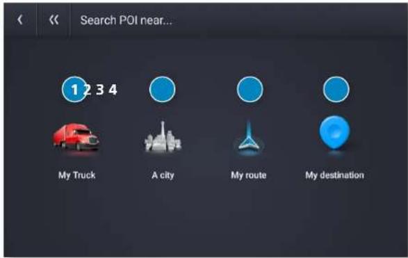 Search POI near... 1 2 3 4 My Truck A city My route My destination