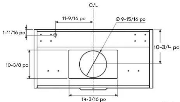 C/L 11-9/16 po Ø 9-15/16 po 1-11/16 po 10-3/4 po 10-3/8 po 14-3/16 po