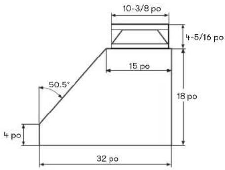 10-3/8 po 4-5/16 po 15 po 50.5° 18 po 4 po 32 po