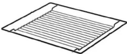 Simple line drawing of a rectangular plate with horizontal lines and a small notch at the top (no text or symbols)