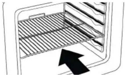Line drawing of a refrigerator interior with a black arrow pointing to the drawer (no text or symbols)