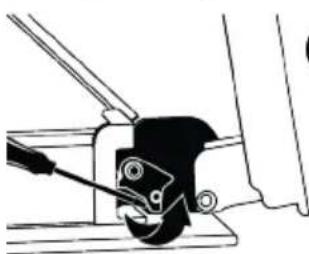 Mechanical assembly diagram showing a tool interacting with a mechanical component (no text or symbols visible)
