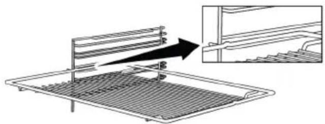 Diagram showing a rack-mounted device with a black arrow indicating direction, alongside an inset view of its exterior structure (no text or symbols present)