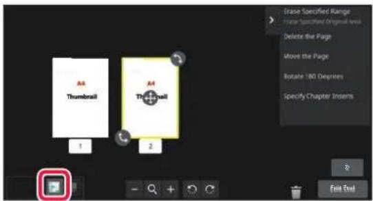 A4 Thumbnail A4 Thumbnail 1 2 Erase Specified Range Enter Specified Original Area Delete the Page Move the Page Rotate 180 Degrees Specify Chapter Inserts Exit End