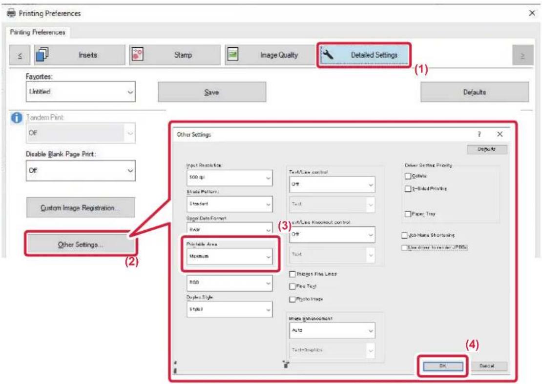 Printing Preferences Printing Preferences Inserts Stamp Image Quality Detailed Settings Fayortes: Untitled Save Defaults Tandem Print Off Disable Blank Page Print: Off Custom Image Registration... Other Settings... Other Settings Input Resolution 500 px Trade Pattern: Standard Page Data Format: RAW…