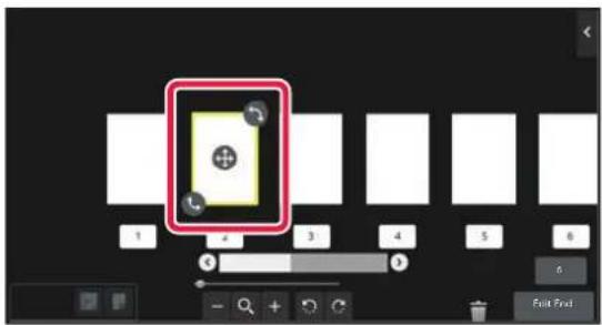 Screenshot of a software interface with numbered panels and a highlighted selection box, likely for image editing or layout.