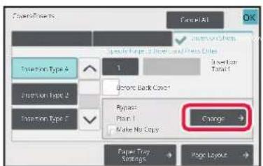 Create/Remove Cancel All Insertion Options Specify Image & Print and Press Options Insertion Type 4 1 Insertion Type 3 Remove Back Cover Impact Plain 1 Make No Copy Change Paper Tray Settings Page Layout
