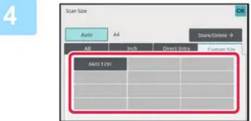 Scan Size: Auto A4 Store/Online → All Inch Direct Entry Custom Size Auto 1.297