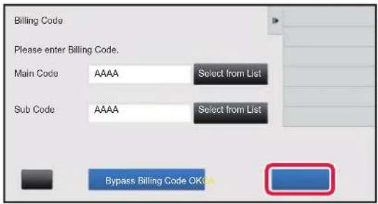 Billing Code. Please enter Billing Code. Main Code AAAA Select from List. Sub Code AAAA Select from List. Bypass Billing Code OK