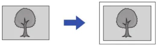 Two identical gray tree illustrations with a blue arrow pointing from left to right, no text or symbols present.