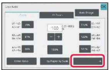 Copy Ratio: Zoom, 30 X 75mm, Auto Image, US X 25, A 25×4, 70%, 100 (25-400) %, -, +, 11.5% 82-9M, B 9-MX, 81%, 12.2% 86-MX, B 4-MX, 89%, 10.8%, 14.1% 84-MX, B 4-MX, Other Ratio, by Paper, by Scale, -