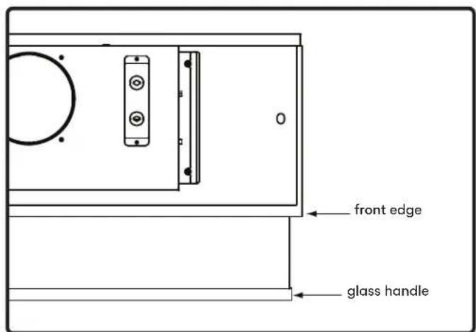 front edge glass handle