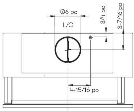 Ø6 po L/C 3/4 po 3-7/16 po 4-15/16 po