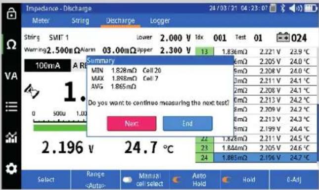 Megger Bite5 - Performing a discharge test - 6