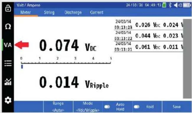 Megger Bite5 - Adding a Ripple (AC) Voltage, Ripple (AC) Current or a Float (DC) Current value to a string. - 1