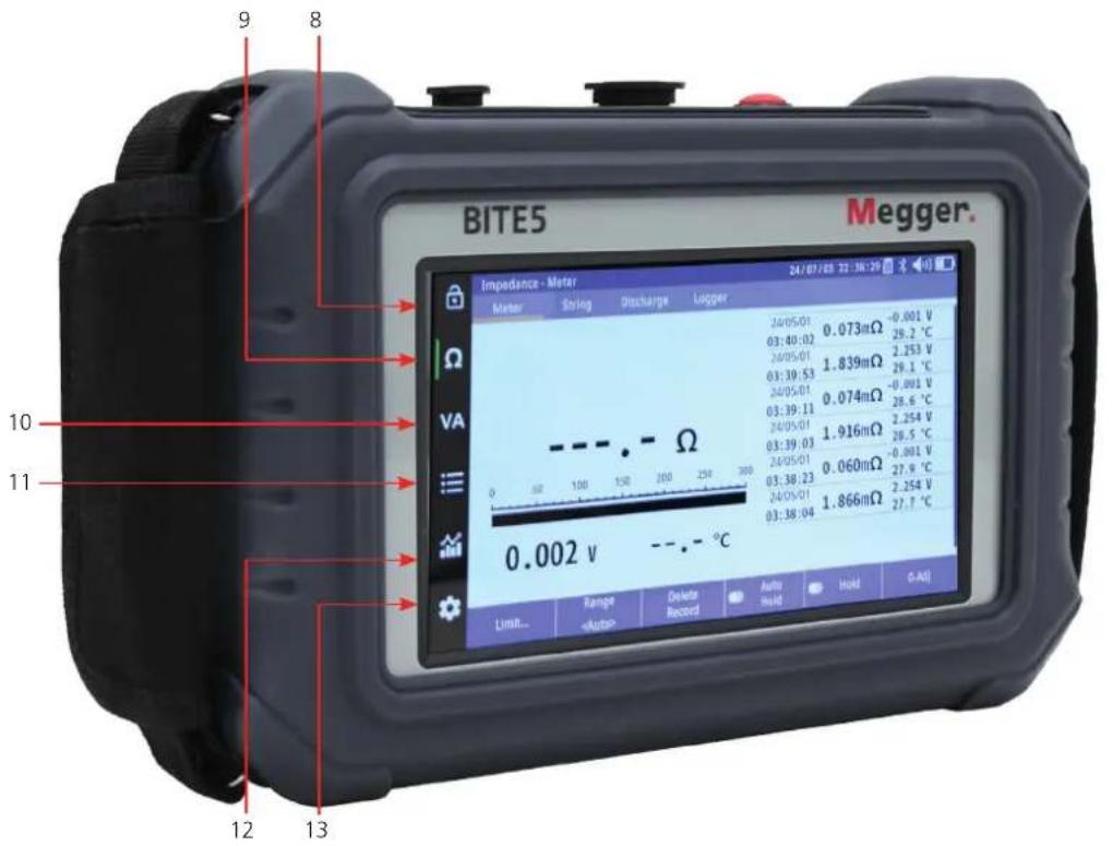 9 8 BITES Megger. Impedance - Meter 24/07/03 22:36:29 Meter String Discharge Logger 24/05/01 0.073mΩ -0.001 V 03:40:02 28.2 °C 24/05-01 1.839mΩ 2.153 V 03:39:53 29.1 °C 24/05-01 0.074mΩ -0.001 V 03:39:11 28.6 °C 24/05-01 1.916mΩ 2.254 V 03:39:03 28.5 °C 24/05-01 -0.001 V 03:38:23 0.060mΩ 27.9 °C 24/05-01 1.866mΩ 27.7 °C 0.002 V - - °C Line Range Delete Auto Hold Hold O All -Auto Record Host 12 13