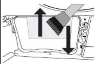 Diagram showing a vehicle interior with directional arrows indicating movement or force (no text or symbols present).