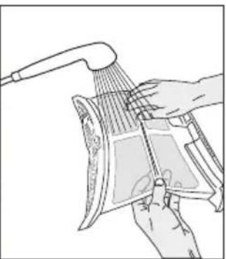 Illustration of hands using a handheld tool to interact with a device (no text or symbols visible)